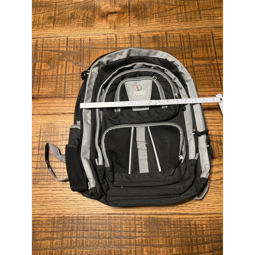 J World New York Black Grey Backpack Laptop Bag School Travel Work Student Urban